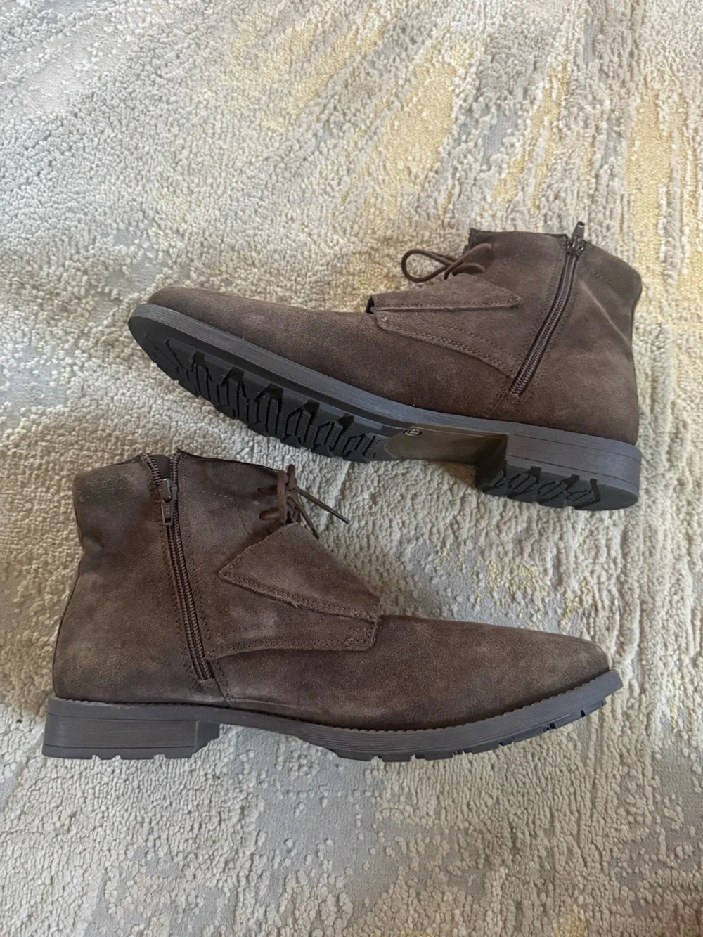 Reserved Footwear chocolate suede leather  Camolin Boot buckle lace up 13